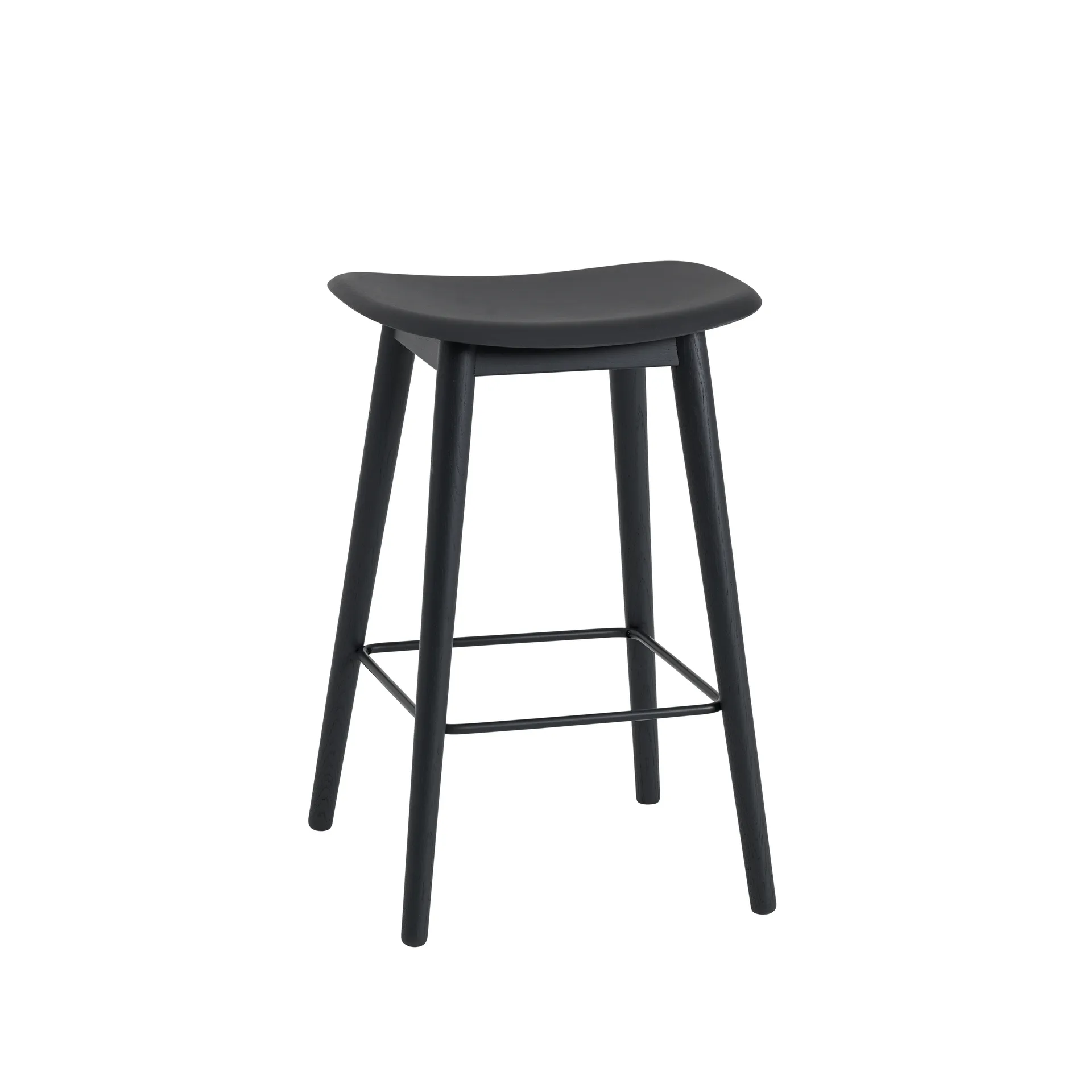 Fiber counter stool 65 cm, black, zwarte poten Muuto