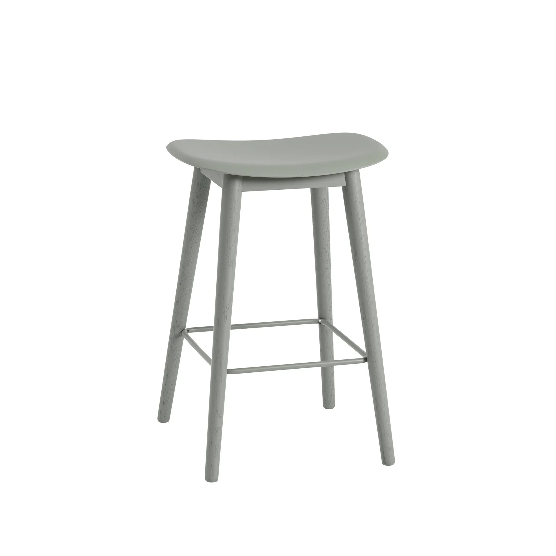 Fiber counter stool 65 cm, dusty green, groene poten Muuto