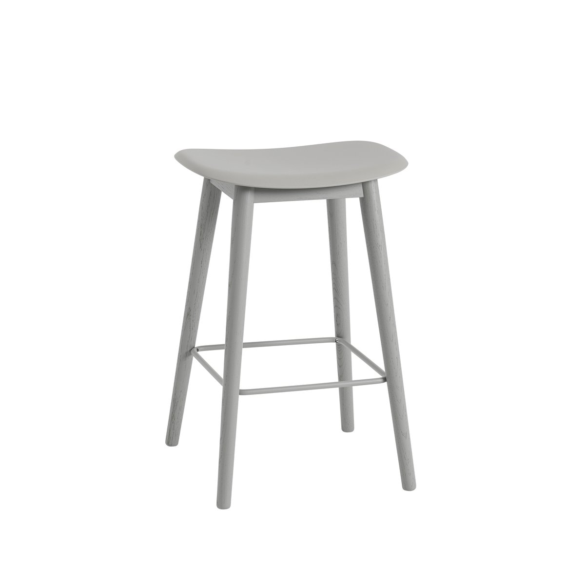 Muuto Fiber counter stool 65 cm grey, grijze poten | Scandinavisch Interieur | Barstoelen | Grijs