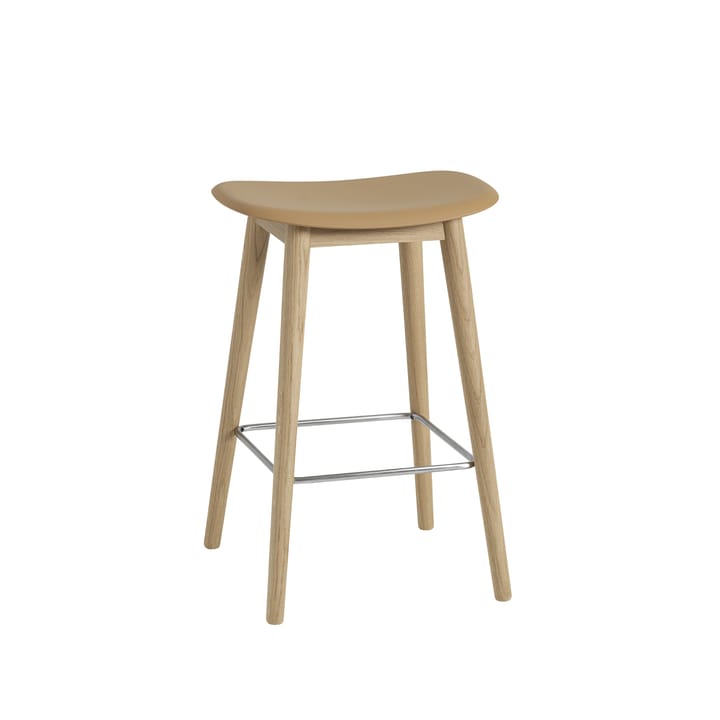 Fiber counter stool 65 cm - ochre, eikenhouten poten - Muuto