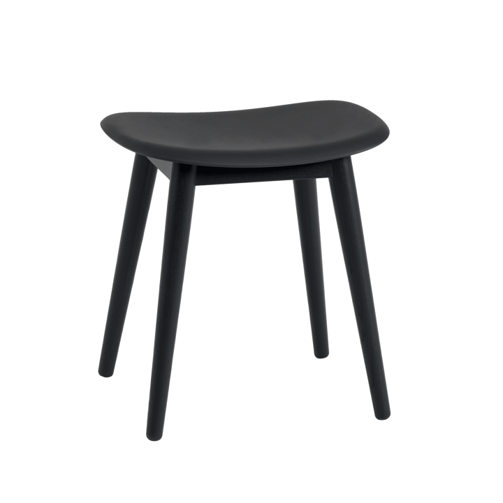 Fiber kruk - black, houten poten - Muuto