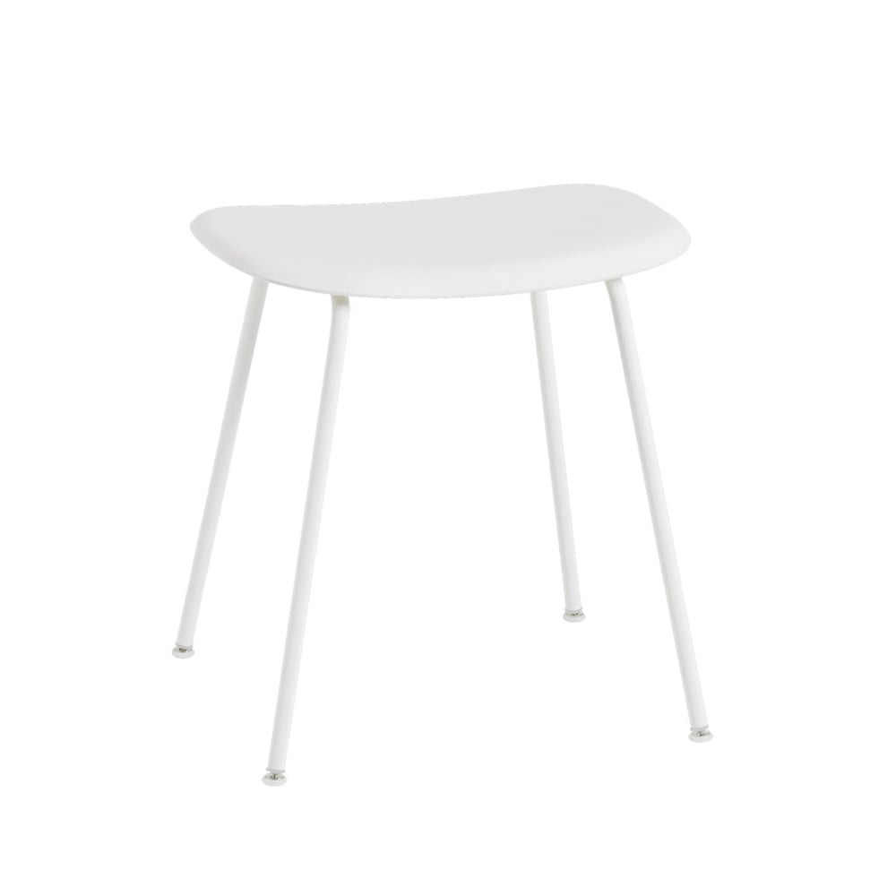 Muuto Fiber kruk white, wit stalen onderstel