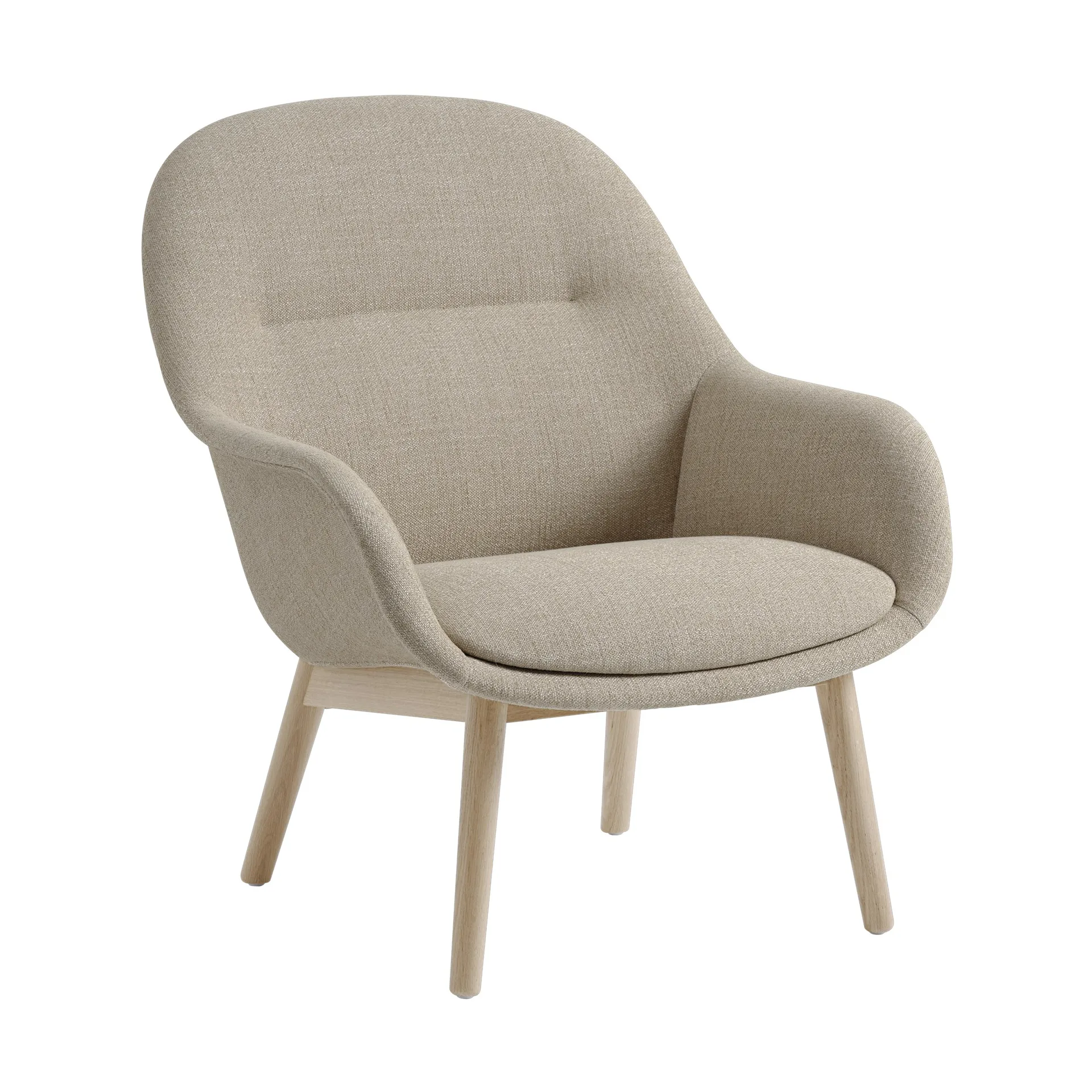 Fiber Lounge fauteuil met eikenhouten poten, Ecriture 240-grey Muuto