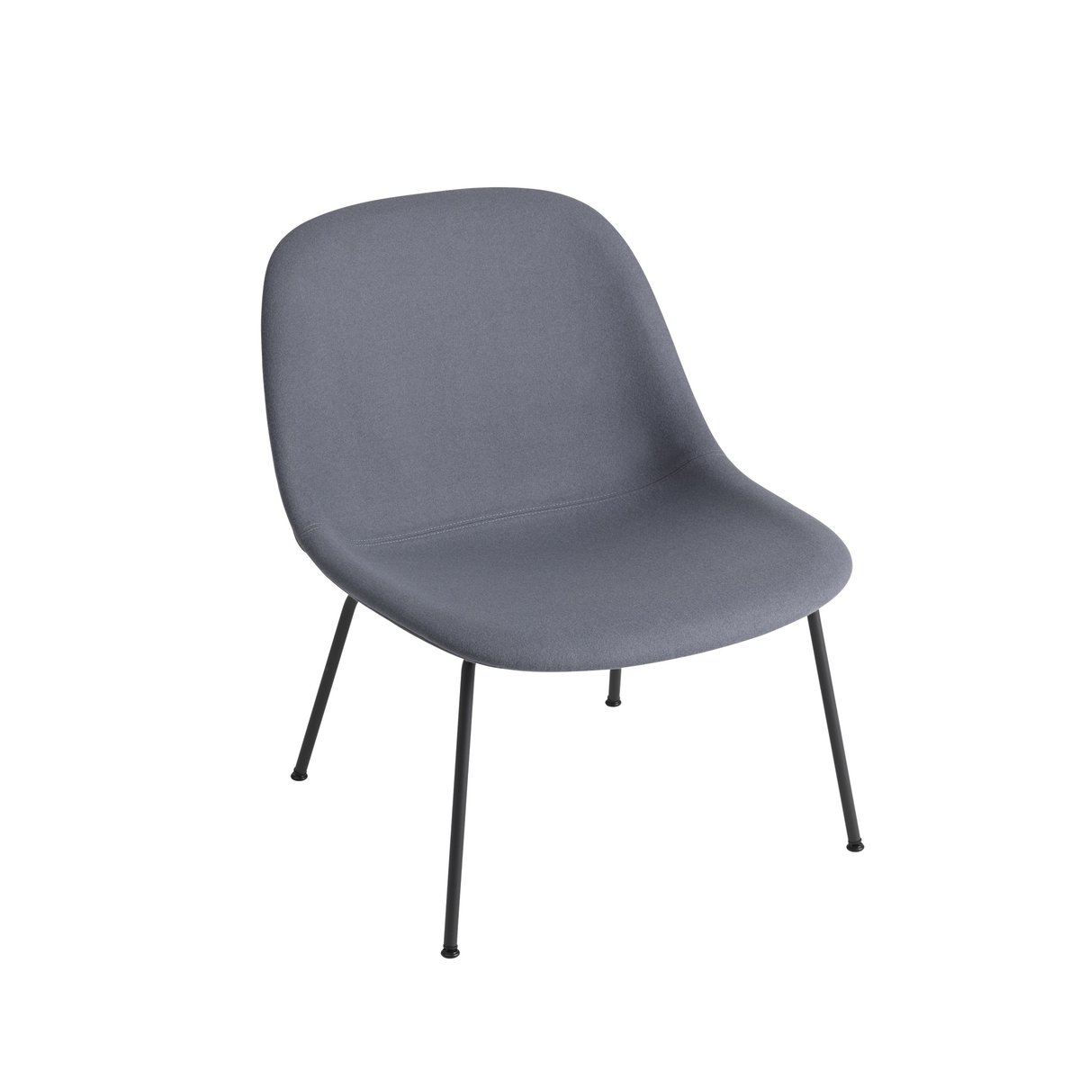 Muuto Fiber Lounge stoel met stalen poten Divina 154-Black