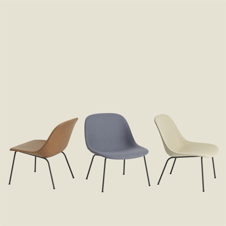 Fiber Lounge stoel met stalen poten, Steelcut Trio 236-Anthracite Muuto
