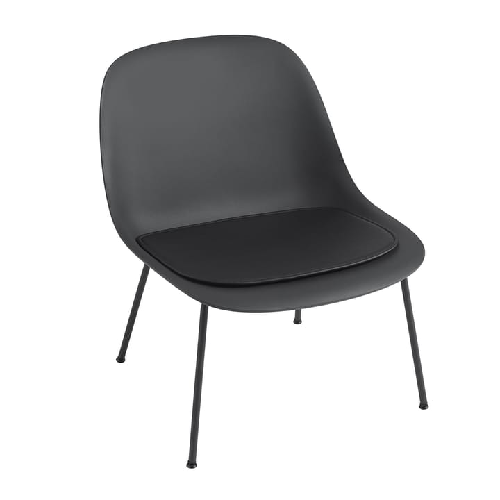 Fiber lounge stoelkussen - Zwart leer - Muuto