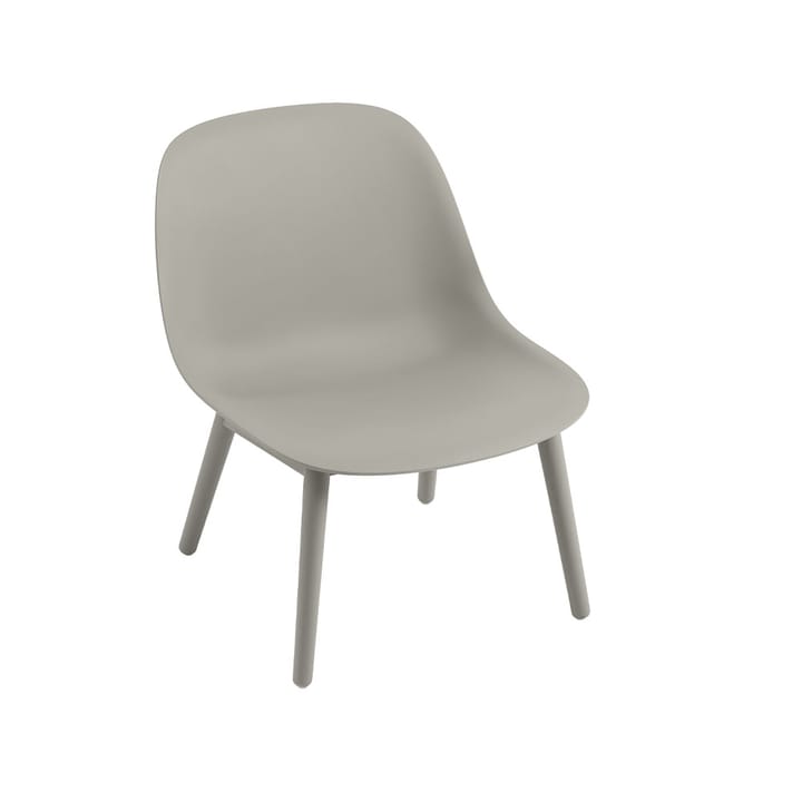 Fiber loungestoel wood base - grey, grijze poten - Muuto