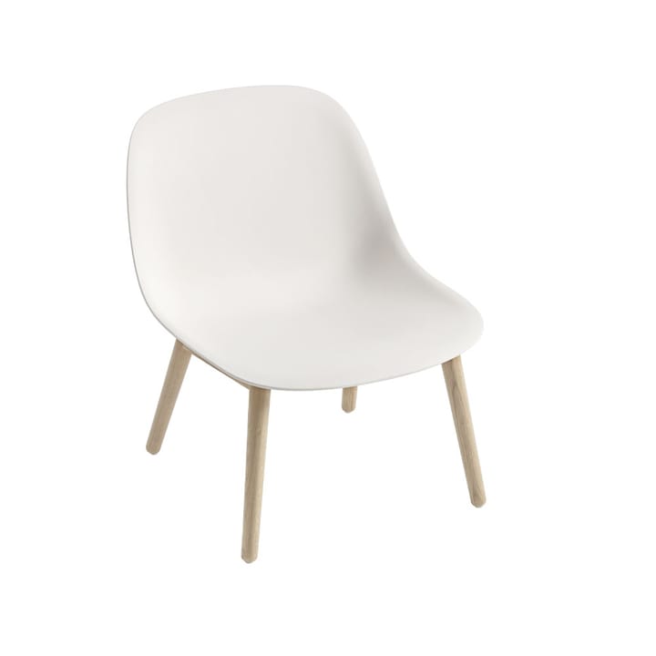 Fiber loungestoel wood base - natural white, eikenhouten poten - Muuto