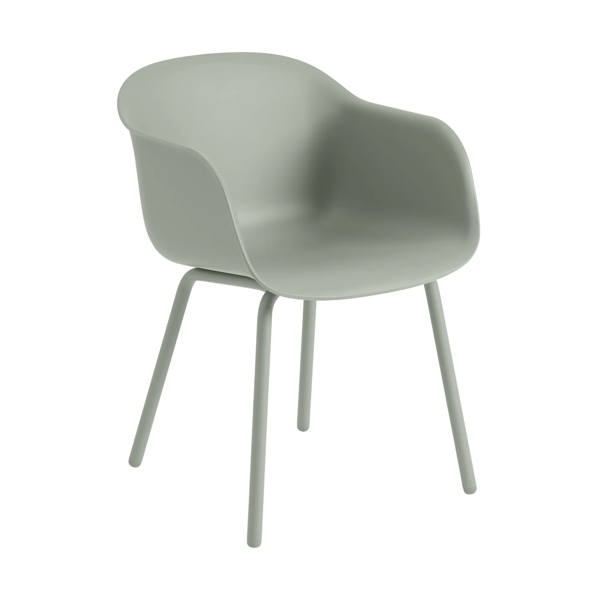 Fiber Outdoor Armchair met stalen poten, Dusty green Muuto