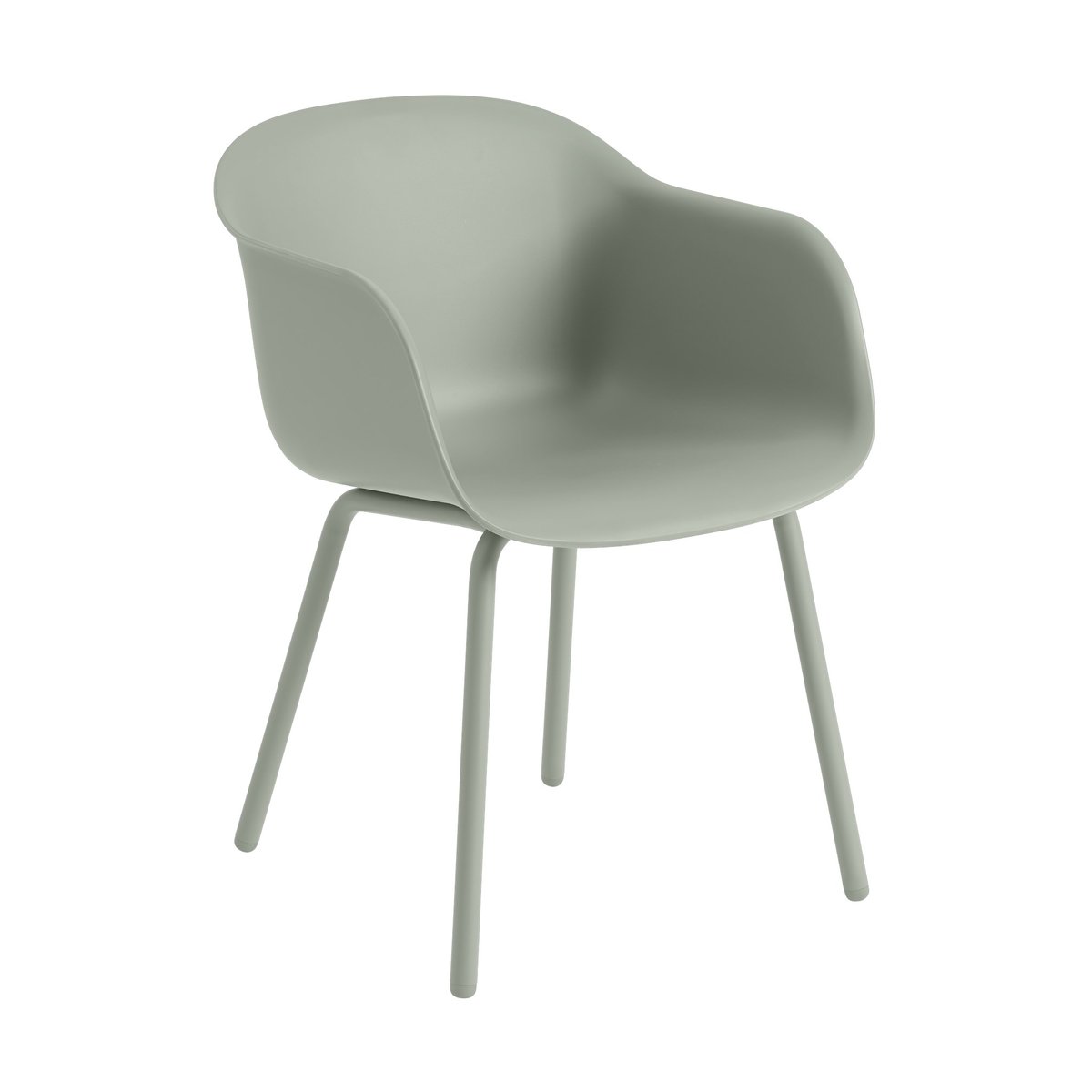 Muuto Fiber Outdoor Armchair met stalen poten Dusty green