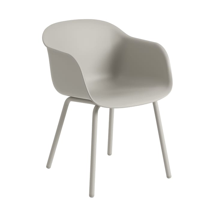 Fiber Outdoor Armchair met stalen poten - Grey (plastic) - Muuto