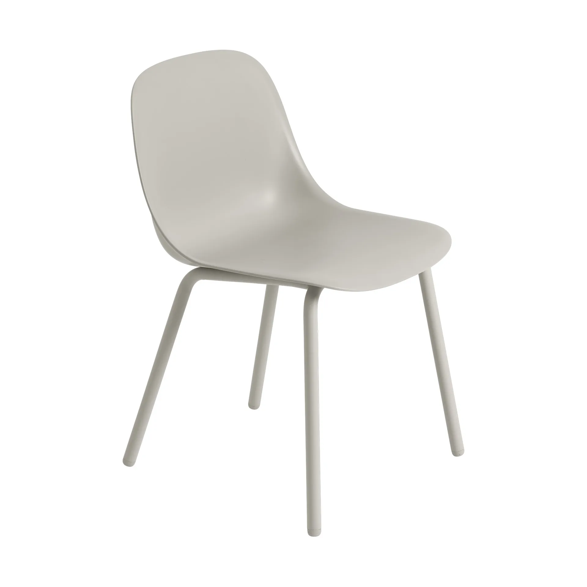 Fiber Outdoor side chair stoel met stalen poten, Grey Muuto
