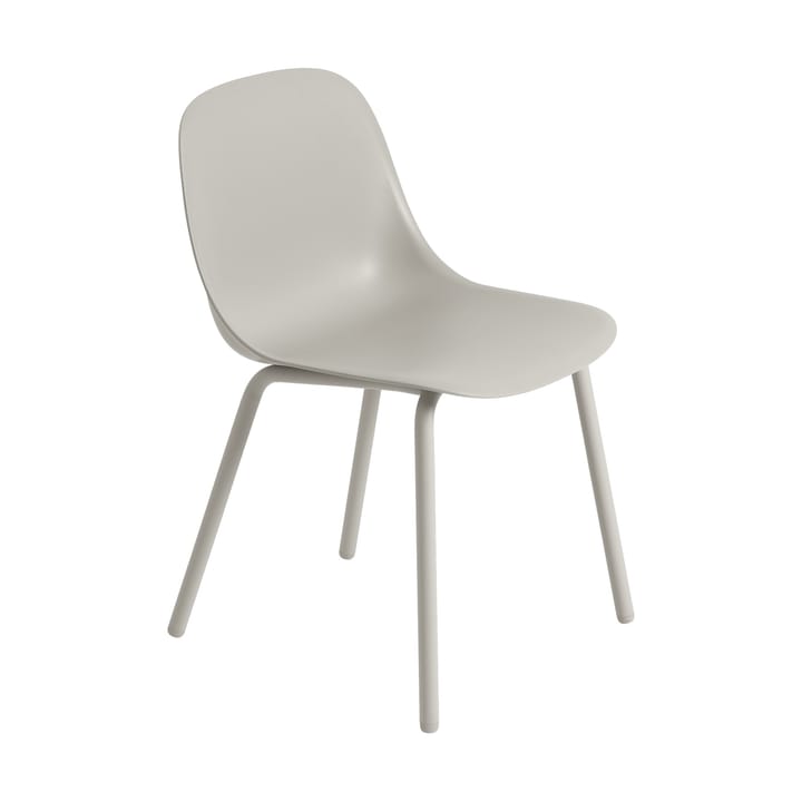 Fiber Outdoor side chair stoel met stalen poten - Grey - Muuto