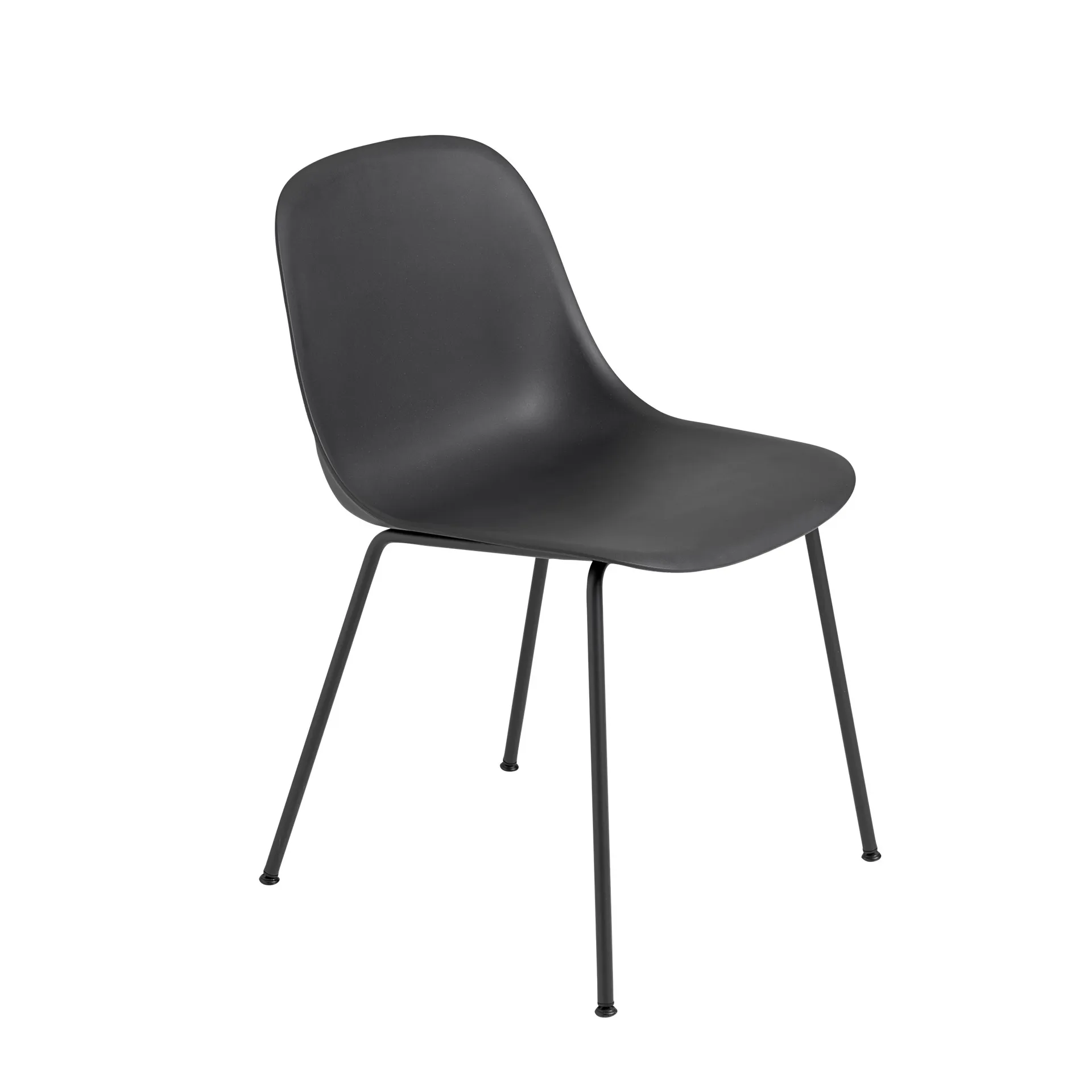 Fiber side chair stoel, Black-Anthracite (kunststof) Muuto