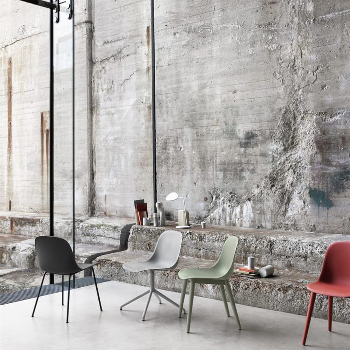 Fiber side chair stoel, Black-Anthracite (kunststof) Muuto
