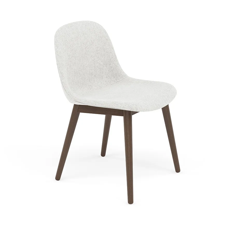 Fiber Side Chair stoel met houten poten, Hallingdal nr110-stained dark brown Muuto