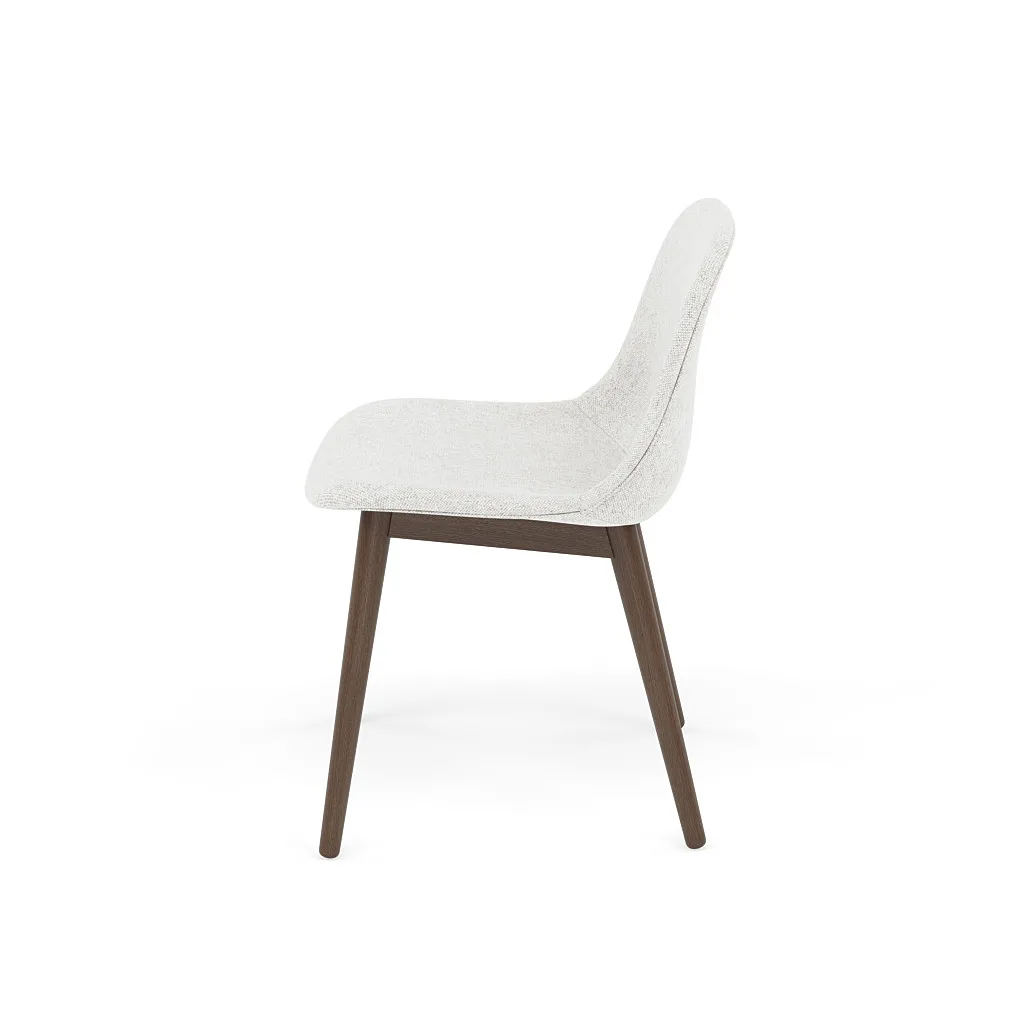 Fiber Side Chair stoel met houten poten, Hallingdal nr110-stained dark brown Muuto