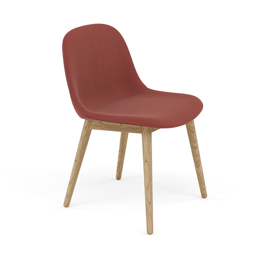 Muuto Fiber Side Chair stoel met houten poten Re-wool 558-oak
