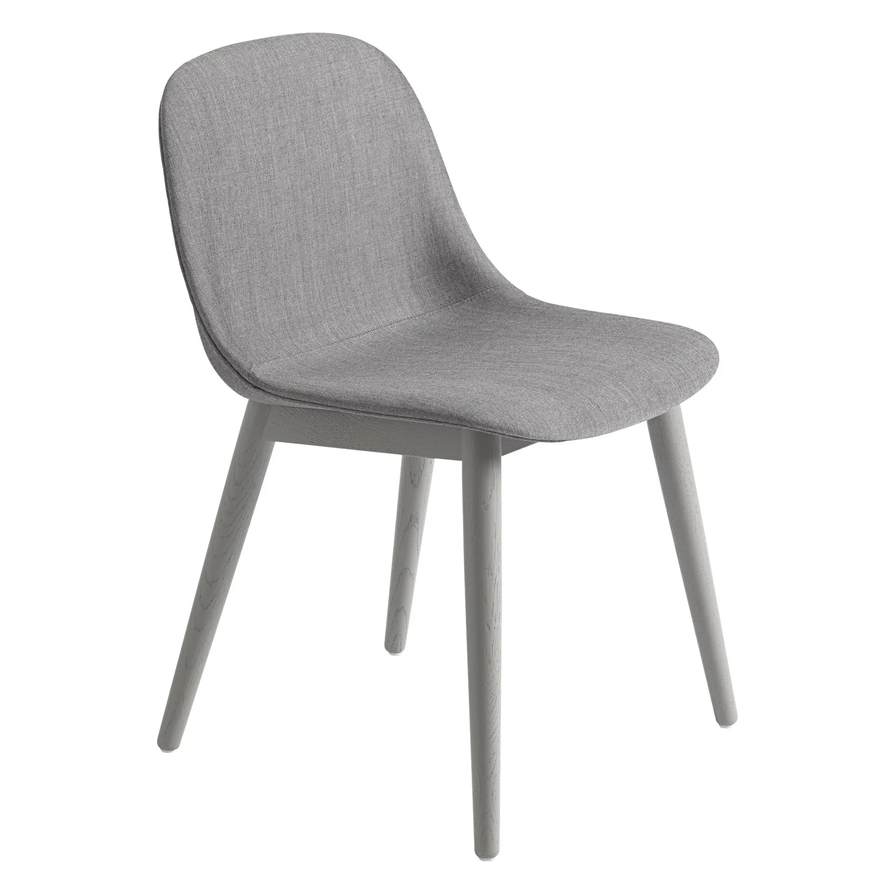 Fiber Side Chair stoel met houten poten, Remix 133-grey Muuto