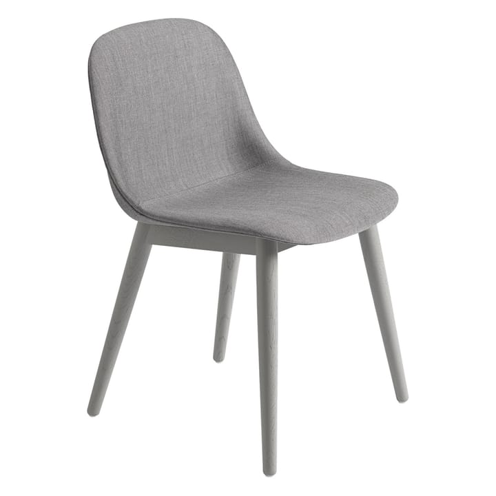Fiber Side Chair stoel met houten poten - Remix 133-grey - Muuto