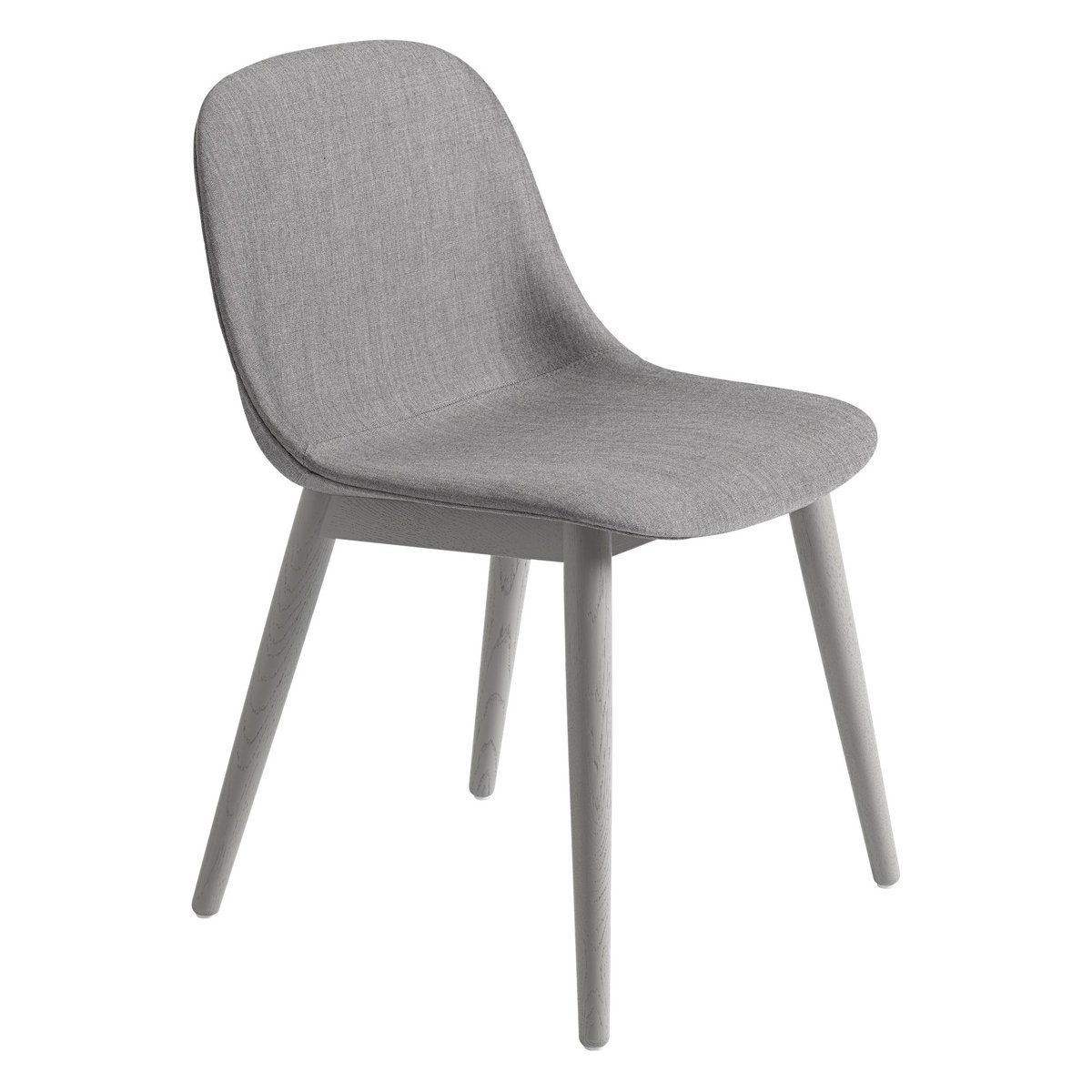 Muuto Fiber Side Chair stoel met houten poten Remix 133-grey