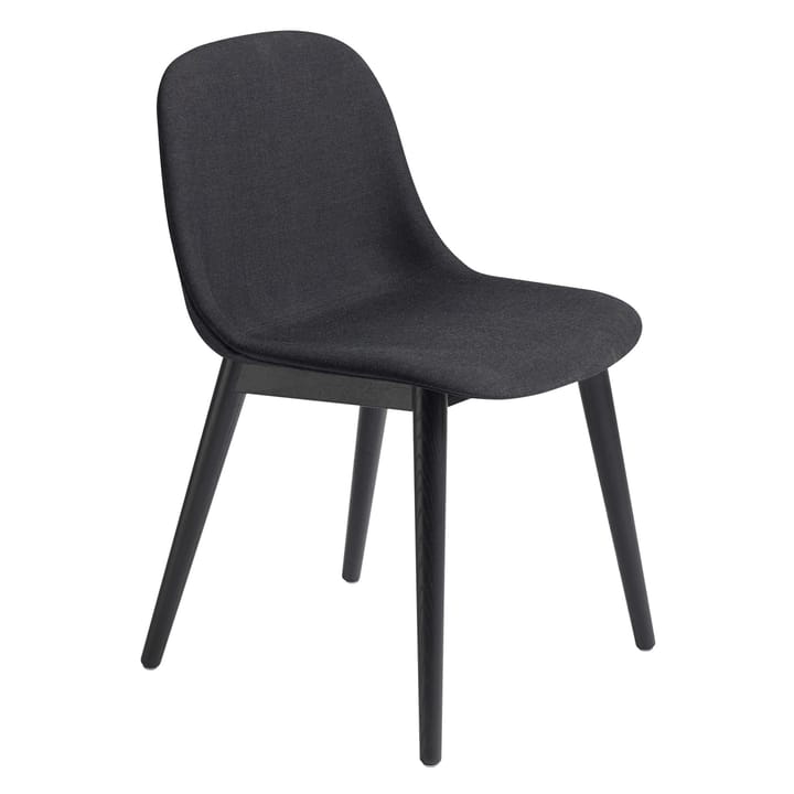 Fiber Side Chair stoel met houten poten - Remix 183-black - Muuto