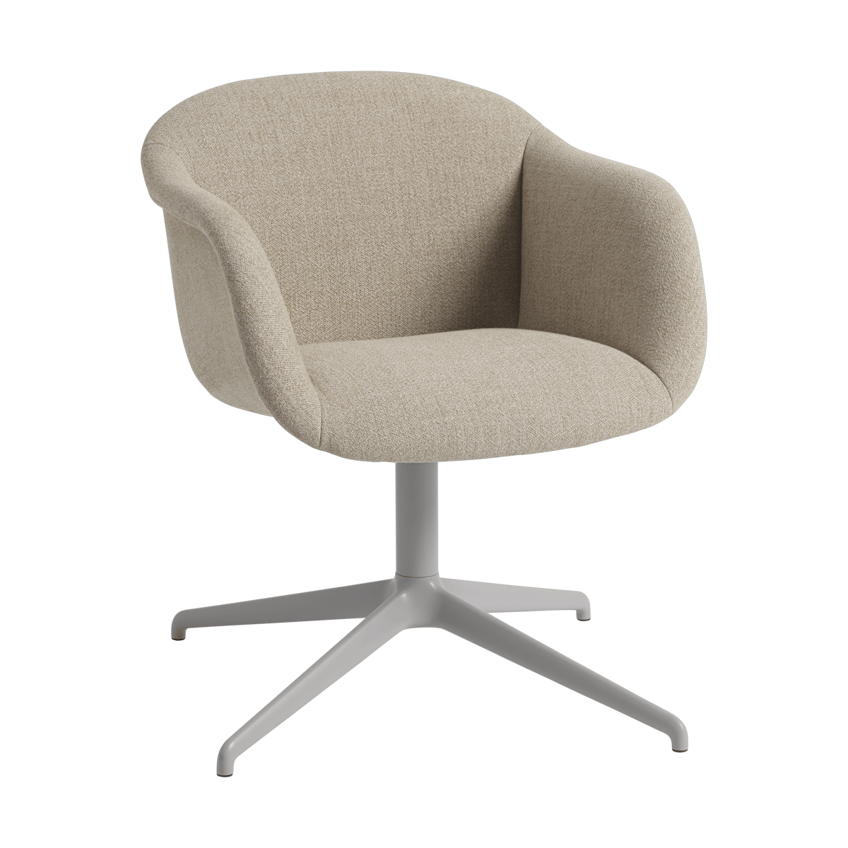 Muuto Fiber Soft Armchair swivel base Ecriture 240/Grey