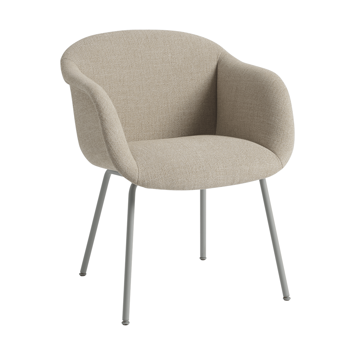 Muuto Fiber Soft Armchair tube base Ecriture 240/Grey