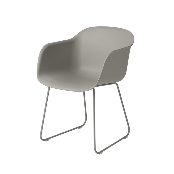 Fiber stoel met armleuningen sled base - grey, grijs onderstel - Muuto