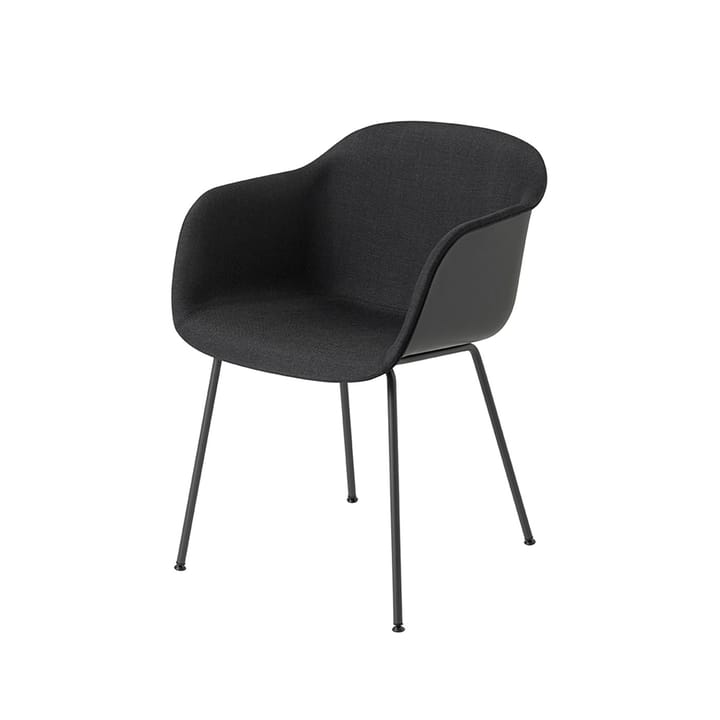 Fiber Stoel met armleuningen tube base - Remix 183-Black - Muuto