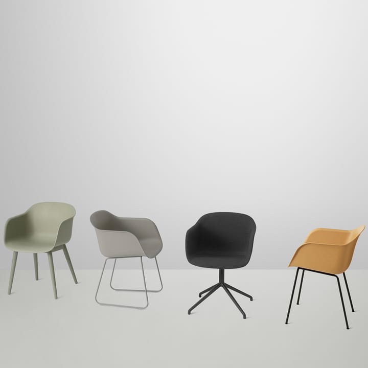 Fiber Stoel met armleuningen tube base, Remix 433-Grey Muuto