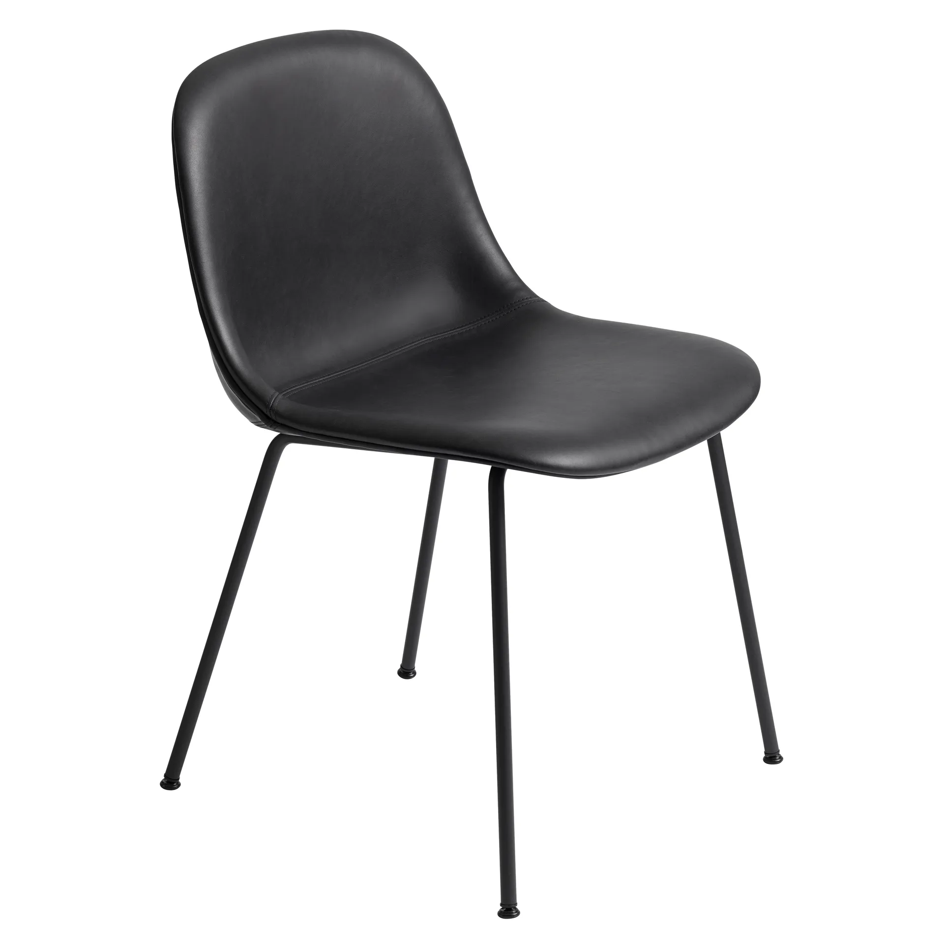 Fiber stoel, Refine leather black-Black Muuto