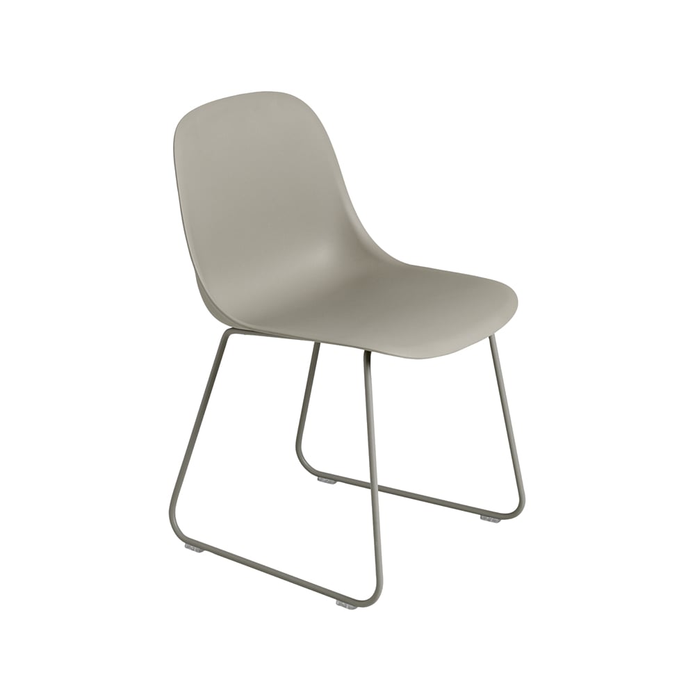 Muuto Fiber stoel stalen onderstel kunststof zitting Grey-Grey