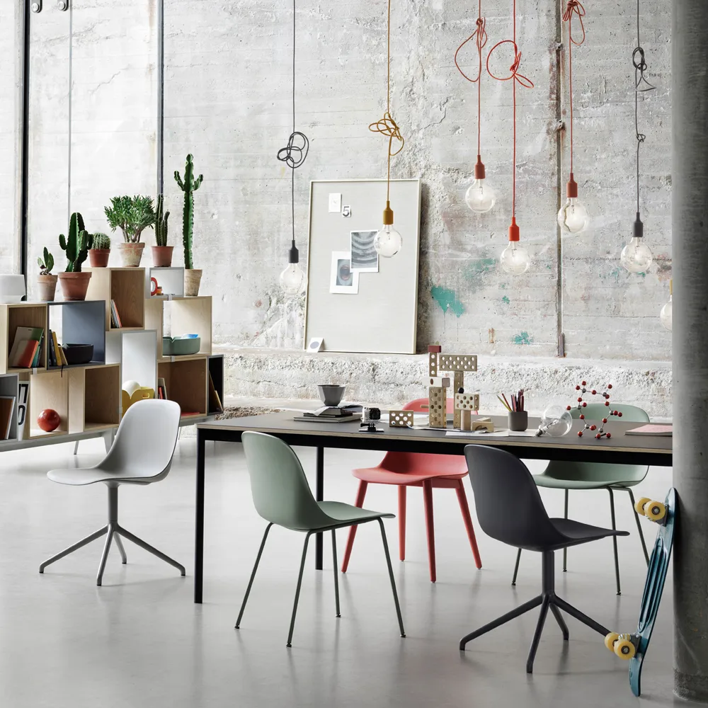 Fiber Stol stalen frame, Remix 133-Grey Muuto