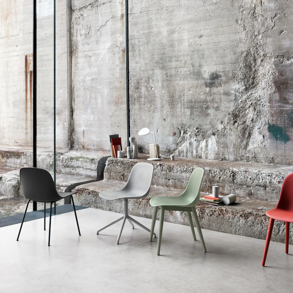 Fiber Stol stalen frame, Remix 133-Grey Muuto