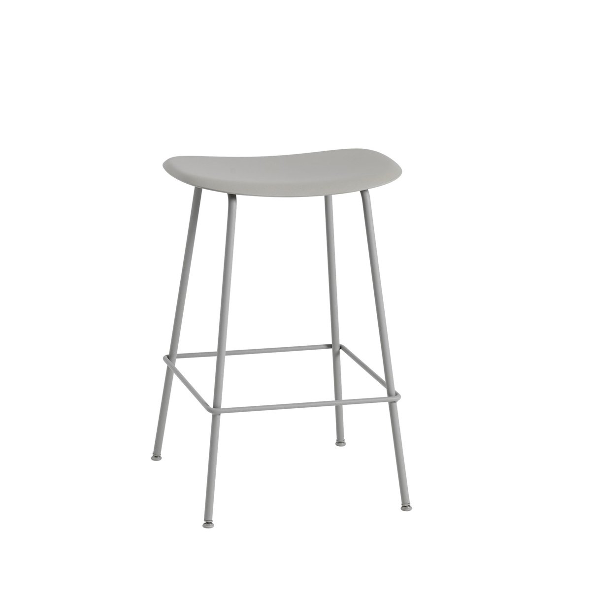 Muuto Fiber Tube barkruk 65 cm. grijs | Scandinavisch Interieur | Barstoelen | Grijs