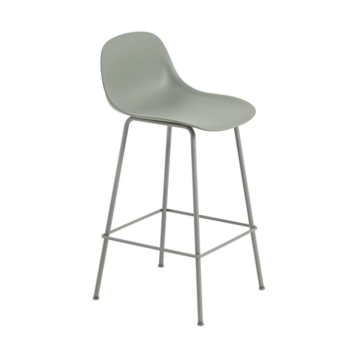 Fiber Tube barkruk met rugleuning 75 cm. - Dusty green - Muuto