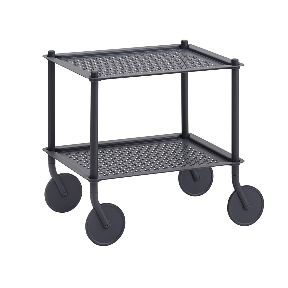 Muuto Flow 2-layer trolley 57 cm Blauw-grijs | Scandinavisch Interieur | Serveerwagens | Blauw