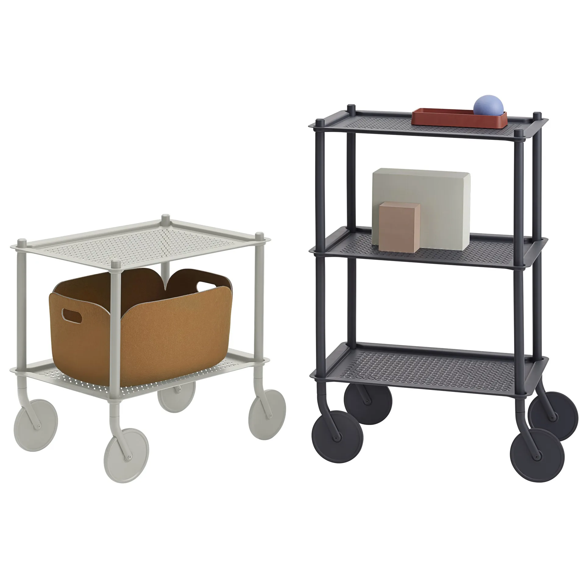 Flow 2-layer trolley 57 cm, Grijs Muuto