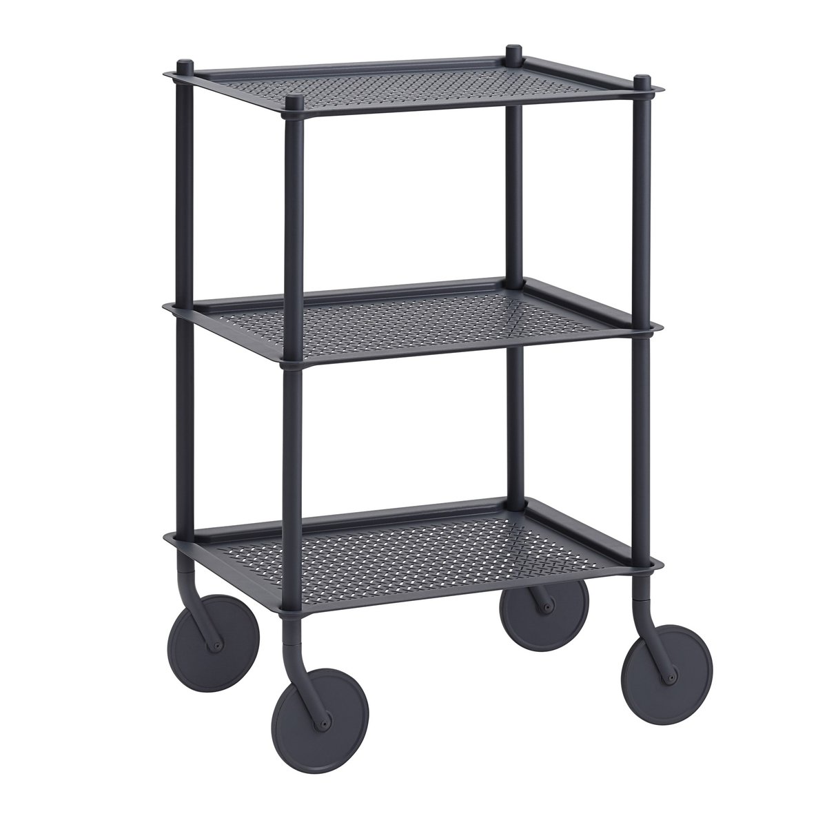 Muuto Flow 3-layer trolley 90 cm Blauw-grijs | Scandinavisch Interieur | Serveerwagens | Blauw