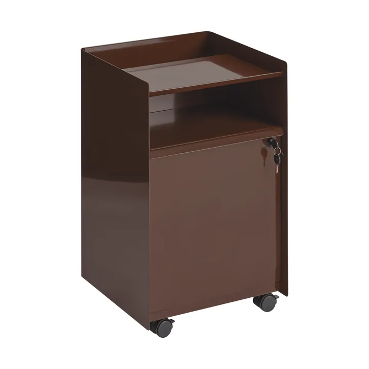 Folded Trolley serveerwagen met kast - Donkerrood - Muuto