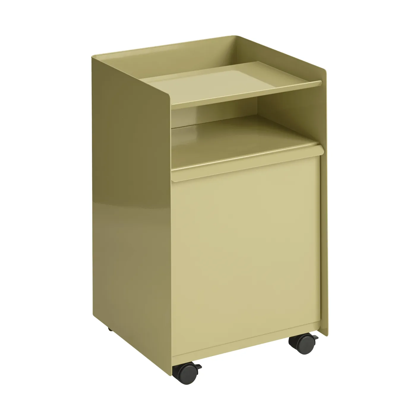 Folded Trolley serveerwagen met lade, Donkergroen beige Muuto