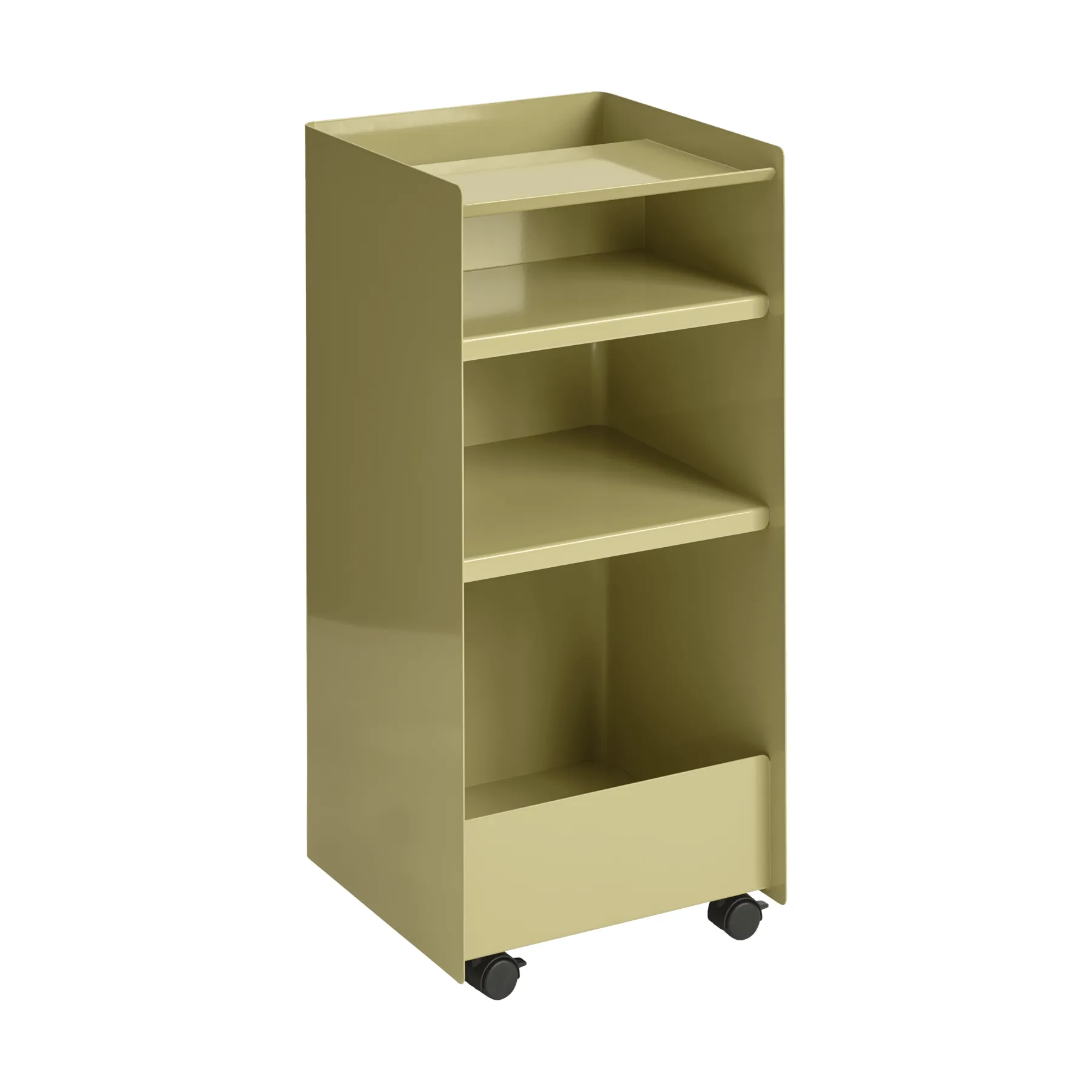 Folded Trolley serveerwagen open, Donkerbeige groen, 37,4x38,7x37,2 cm Muuto