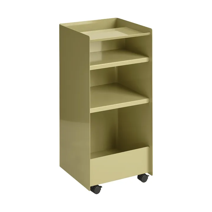 Folded Trolley serveerwagen open - Donkerbeige groen, 37,4x38,7x37,2 cm - Muuto
