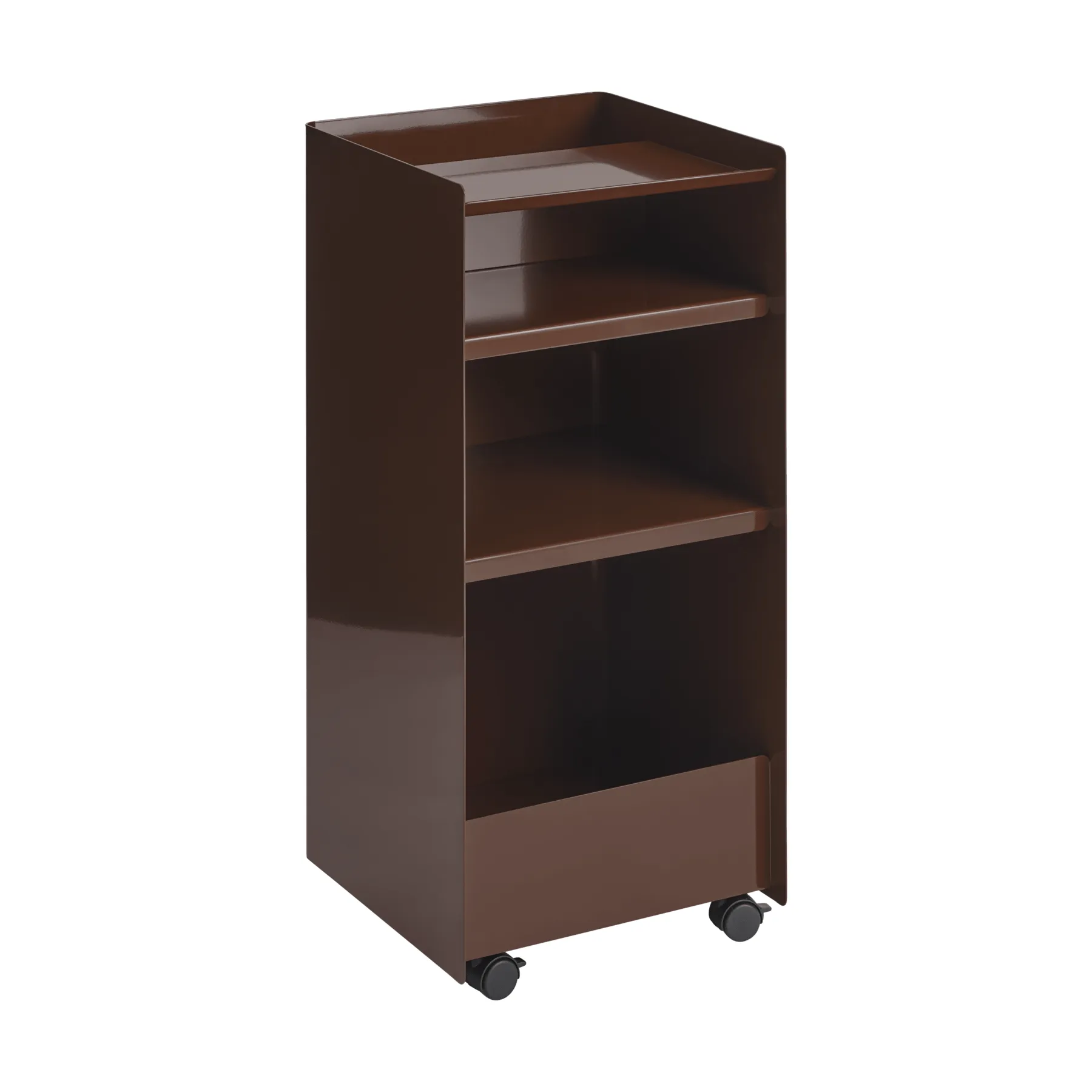 Folded Trolley serveerwagen open, Donkerrood, 37,4x38,7x37,2 cm Muuto