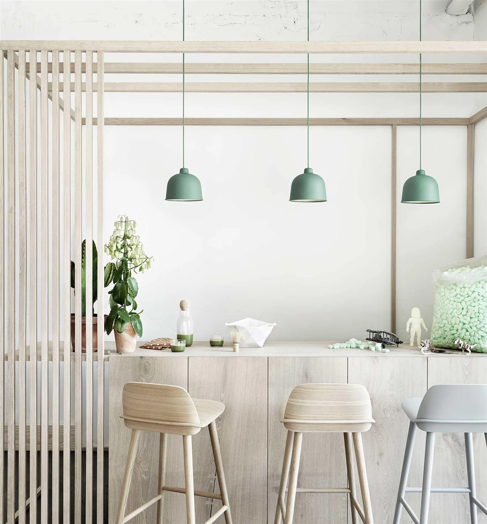 Grain hanglamp, mat groen Muuto