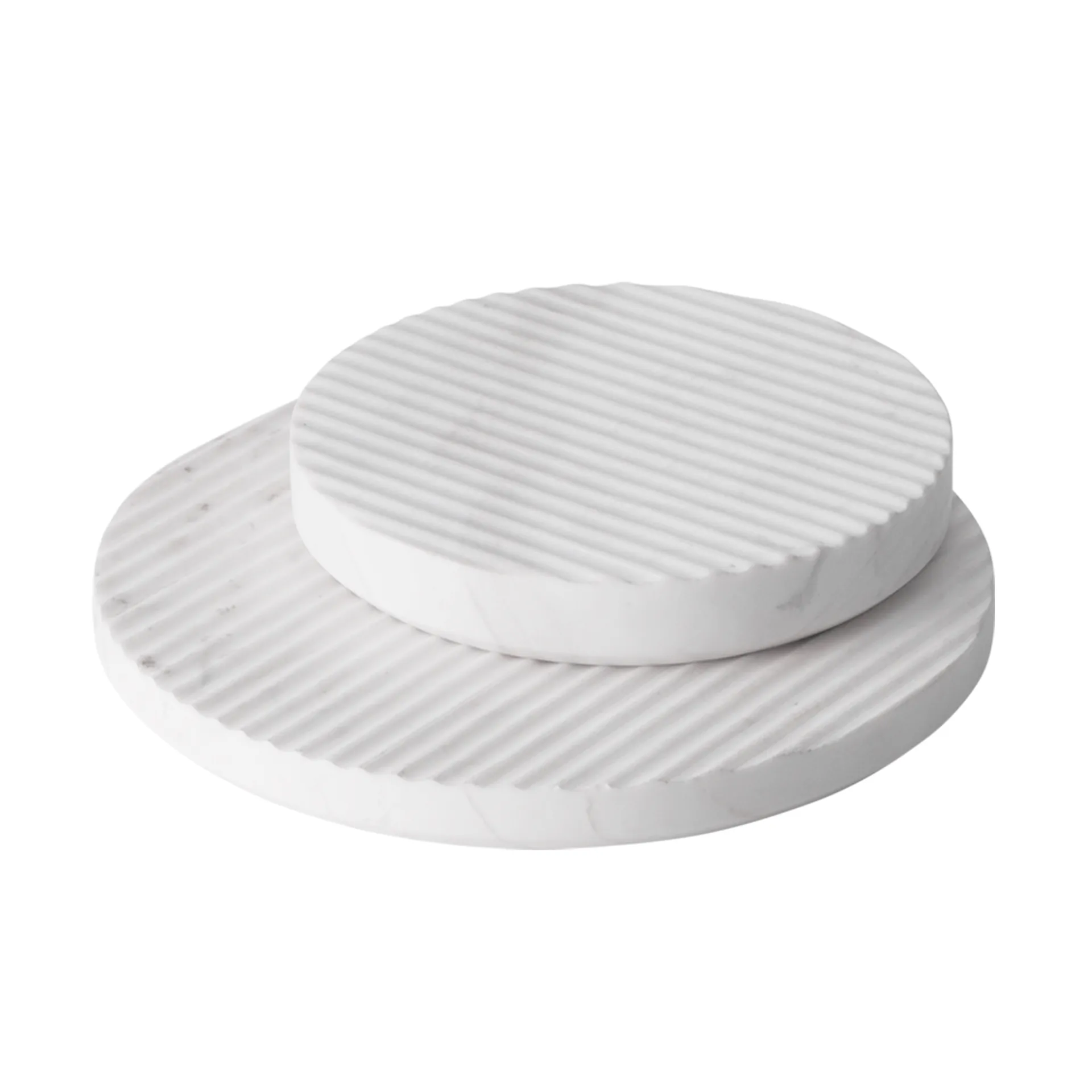 Groove onderzetter marmer (pannen), wit - klein Muuto