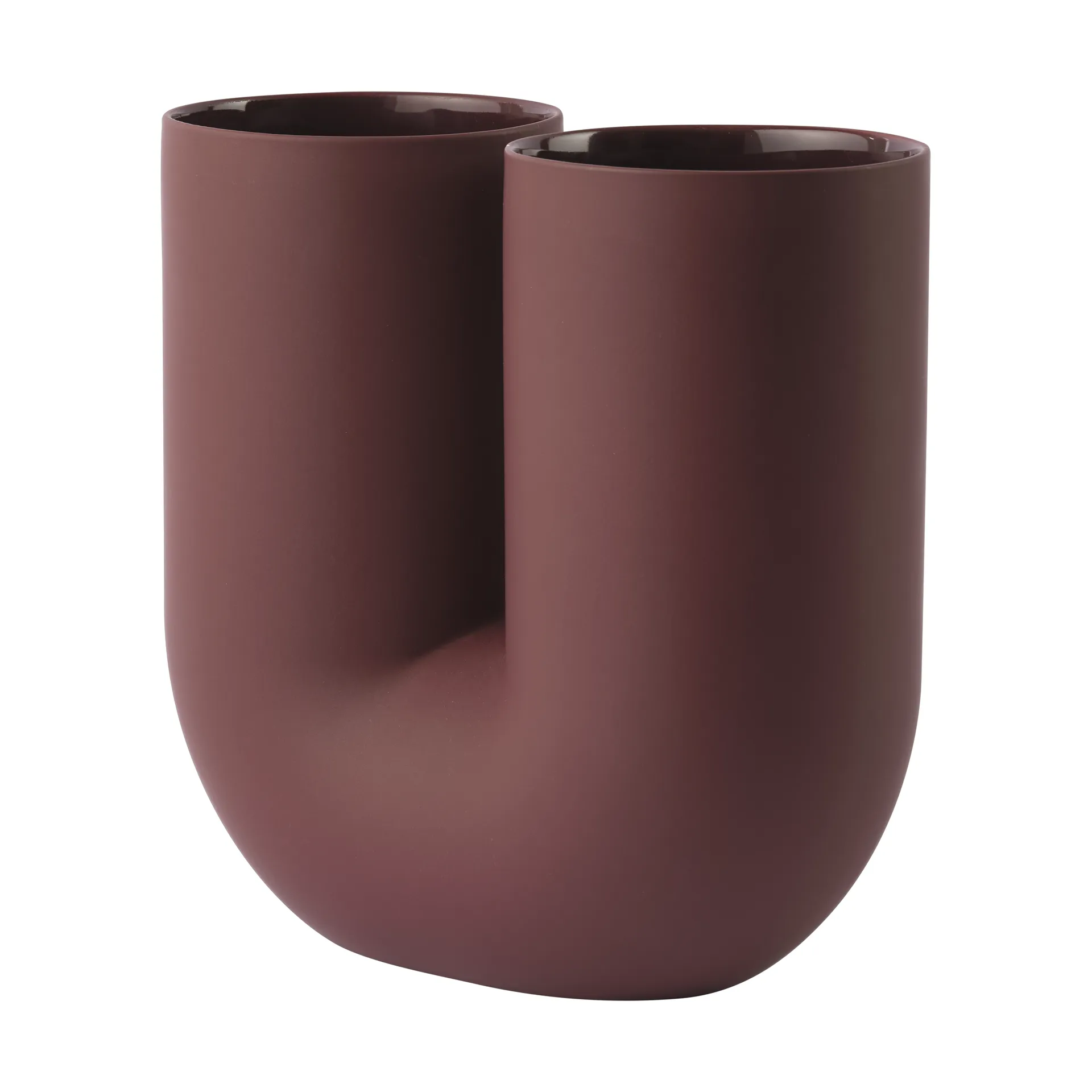 Kink vaas 26 cm, Deep red Muuto