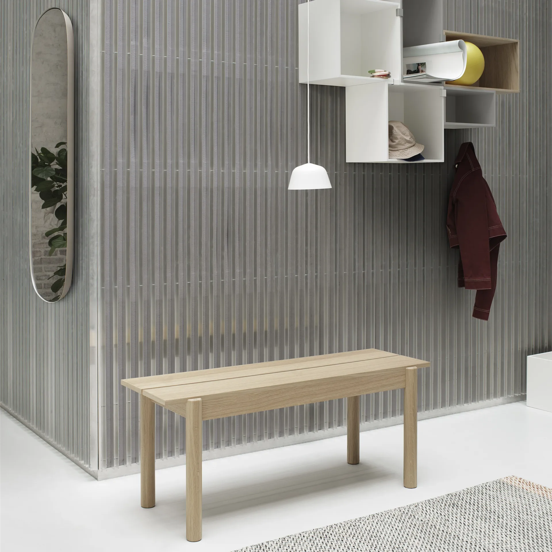 Linear bankje, eiken, 110 cm Muuto