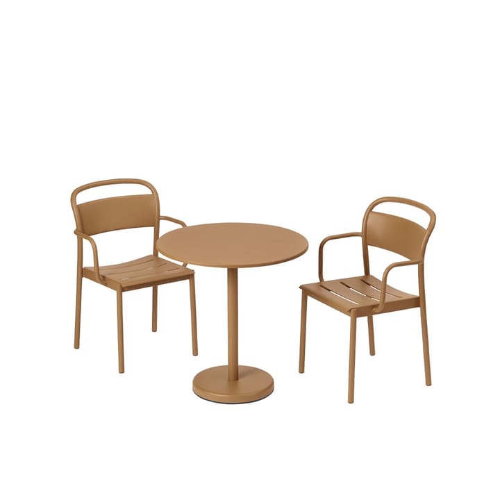 Linear stalen tafel Ø70 cm, Burnt orange Muuto